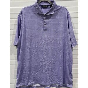 Polo Golf Ralph Lauren Purple Gingham Check‎ Golf Polo Shirt XXL